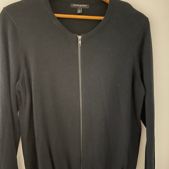 Black, sweater zip up bomber jacket - Picture 1 of 1